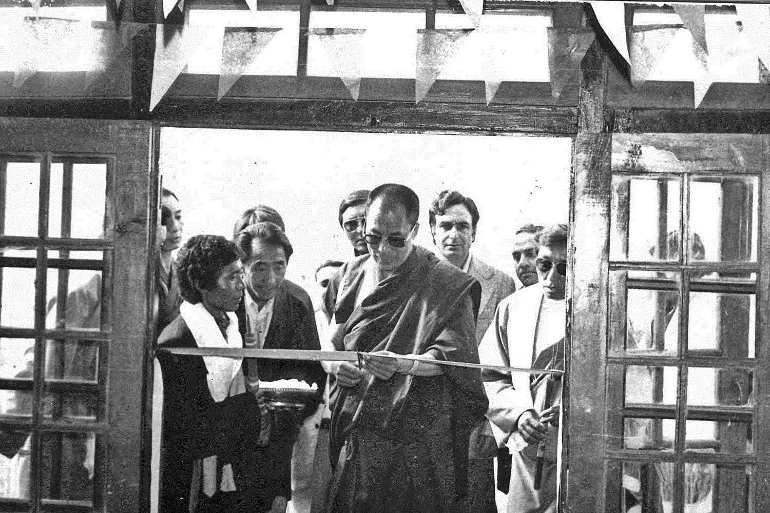 Inspiring Beginnings: His Holiness the 14th Dalai Lama blessed our village school on its “First Opening Day” in 1975.